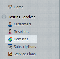 Menu - Domains Menu - Domains