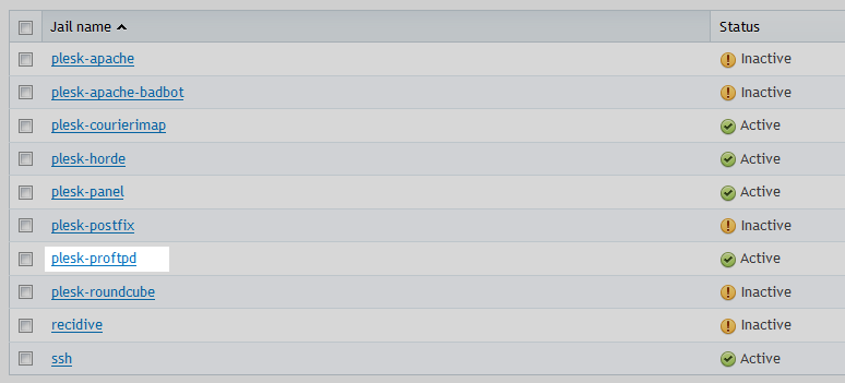fail2ban jail selected