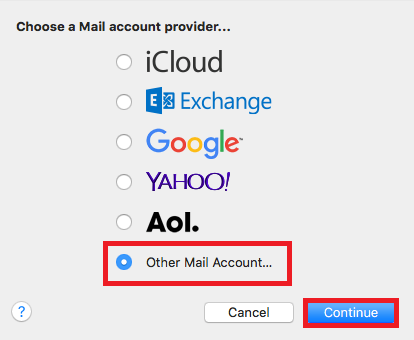 mac mail other mail account